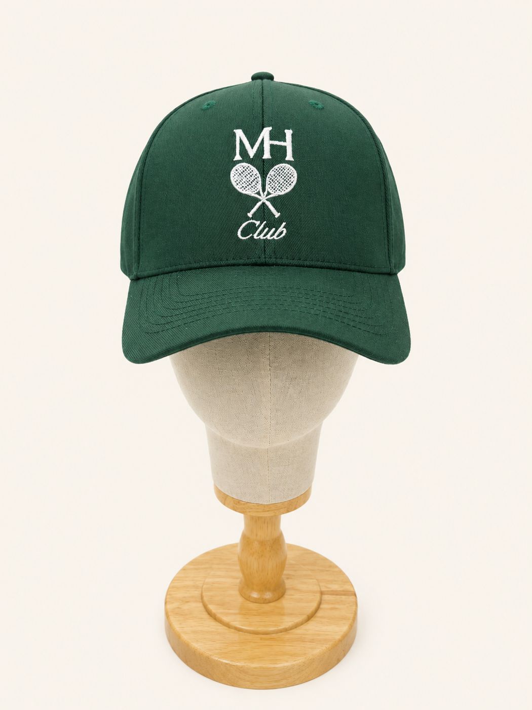Casquette premium verte brodée, production FGZ